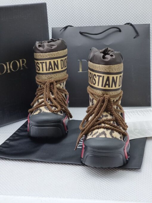 Ботинки женские зимние Christian Dior Alps дутики луноходы коричневые - фото 2