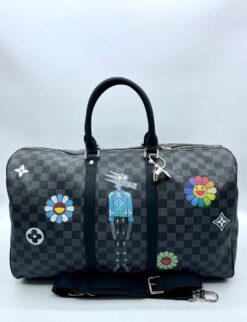 Дорожная сумка Louis Vuitton чёрная PR18 50/30/20 коллекция 2021-2022 - фото 9