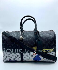 Дорожная сумка Louis Vuitton чёрная PR12 50/30/20 коллекция 2021-2022 - фото 6