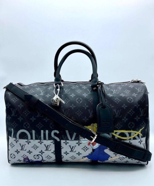 Дорожная сумка Louis Vuitton чёрная PR12 50/30/20 коллекция 2021-2022 - фото 1
