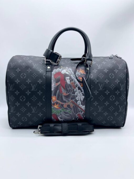 Дорожная сумка Louis Vuitton чёрная PR07 50/30/20 коллекция 2021-2022 - фото 1