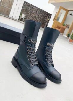 Ботинки женские Chanel H98268 чёрные