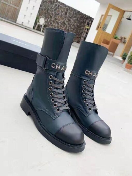 Ботинки женские Chanel H98268 чёрные - фото 1