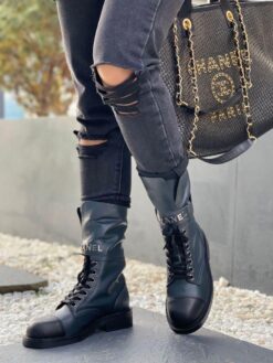 Ботинки женские Chanel H98268 чёрные