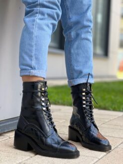 Ботинки женские Chanel H98421 чёрные