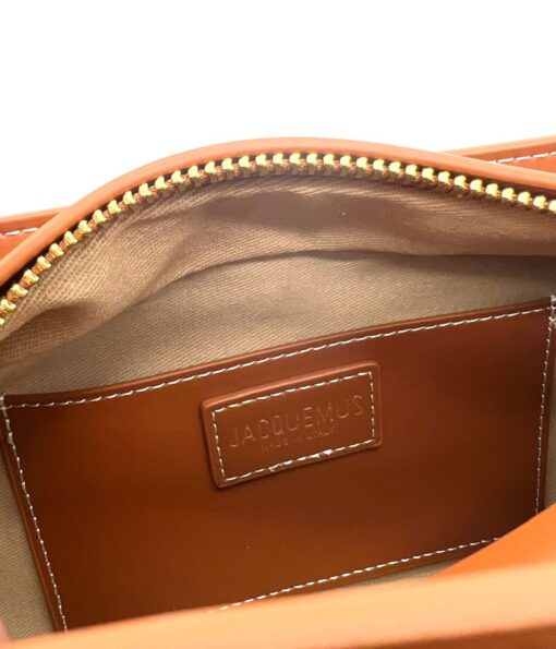 Женская кожаная сумка Jacquemus 26/13 см коричневая - фото 6