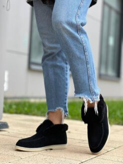 Ботинки женские зимние Лоро Пиано 98603 Black