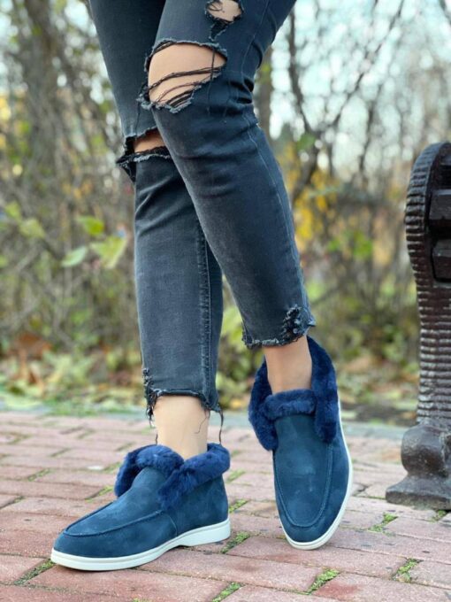 Ботинки женские зимние Лоро Пиано 98515 Blue - фото 2