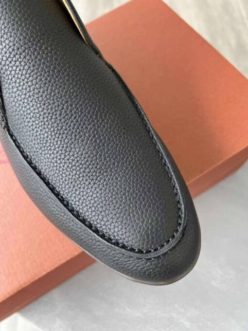 Лоферы мужские кожаные Лоро Пиано A099983 Black Premium - фото 2