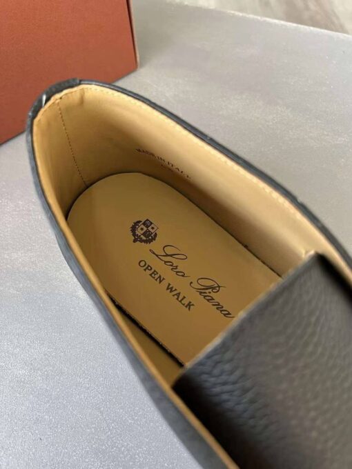 Лоферы мужские кожаные Лоро Пиано A099983 Black Premium - фото 3