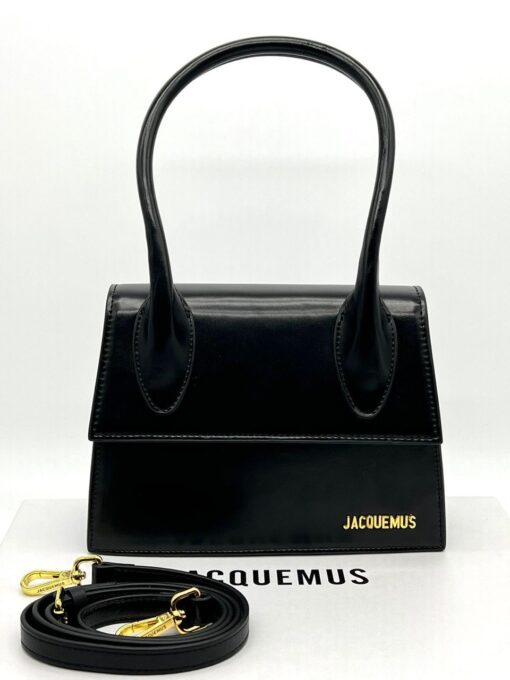 Женская кожаная сумка Jacquemus Le Chiquito 24/16 см черная - фото 1