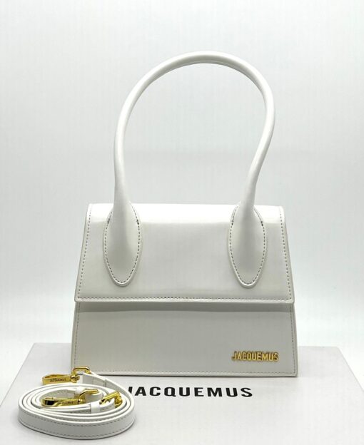 Женская кожаная сумка Jacquemus Le Chiquito 24/16 см белая - фото 1