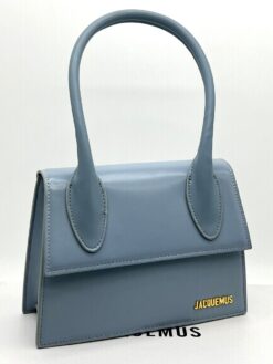 Женская кожаная сумка Jacquemus Le Chiquito 24/16 см голубая