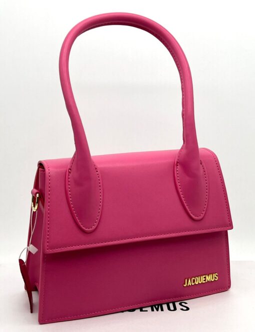 Женская кожаная сумка Jacquemus Le Chiquito 24/16 см розовая - фото 2