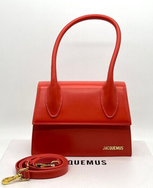 Женская кожаная сумка Jacquemus Le Chiquito 24/16 см красная - фото 1