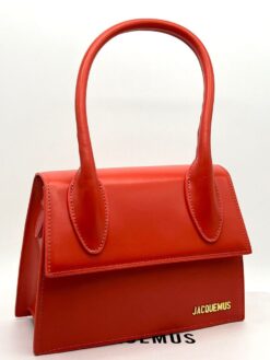 Женская кожаная сумка Jacquemus Le Chiquito 24/16 см красная