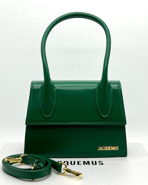Женская кожаная сумка Jacquemus Le Chiquito 24/16 см зелёная - фото 1