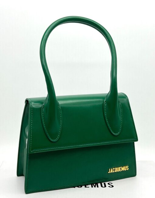 Женская кожаная сумка Jacquemus Le Chiquito 24/16 см зелёная - фото 2