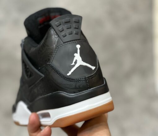 Кроссовки Nike Air Jordan 4 Retro Black зимние на флисе - фото 2