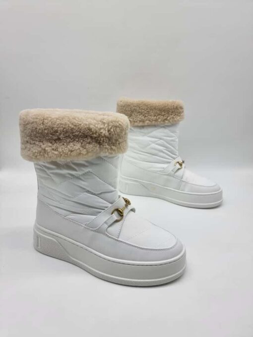 Ботинки дутики женские Gucci A101304 зимние белые - фото 1