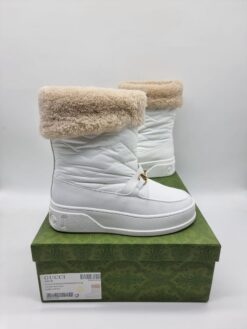 Ботинки дутики женские Gucci A101304 зимние белые
