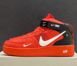 Кроссовки Nike Air Force 1 Mid '07 LV8 Red зимние с мехом