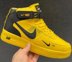 Кроссовки Nike Air Force 1 Mid ’07 LV8 Yellow зимние с мехом