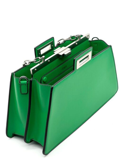Женская кожаная сумка Fendi A101370 зелёная 33:17:13 см - фото 2