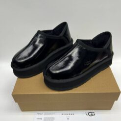 Угги женские UGG Ultra Mini Tasman Platform Leather Black - фото 5