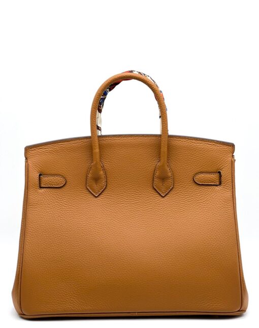 Женская сумка Hermes 35x23 коричневая - фото 3