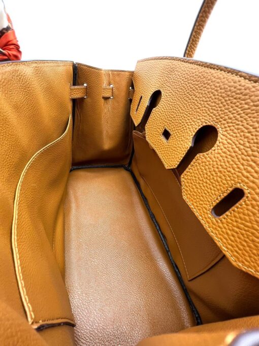 Женская сумка Hermes 35x23 коричневая - фото 5