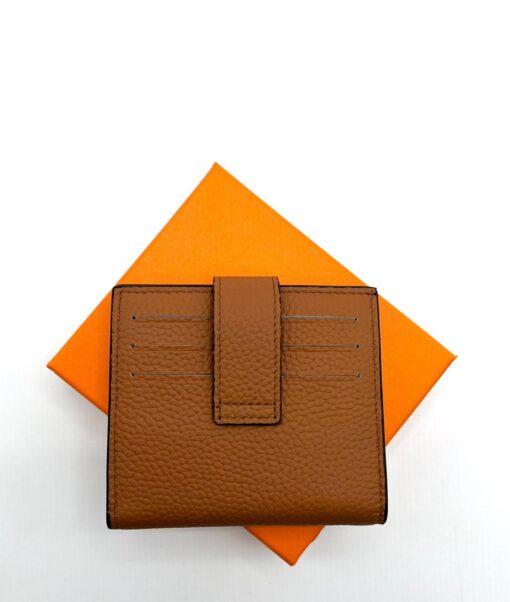 Кожаный бумажник Hermes 10/12 см A103049 коричневый - фото 5