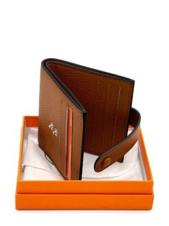 Кожаный бумажник Hermes 10/12 см A103049 коричневый