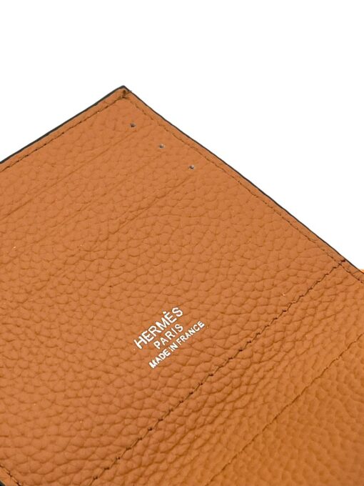 Кожаный бумажник Hermes 10/12 см A103049 коричневый - фото 2