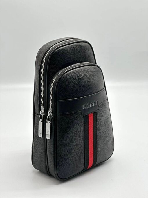 Мужская сумка Gucci A104228 кожаная чёрная 28:17 см - фото 1