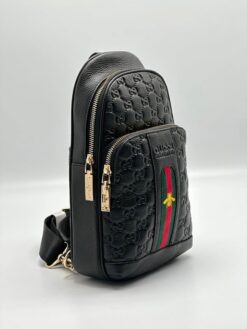Мужская сумка Gucci A104244 кожаная чёрная 30:18 см