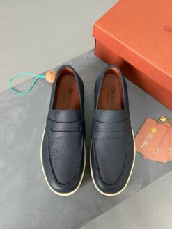 Мужские лоферы Лоро Пиано Ultimate Walk Loafers Premium A105464 Grey