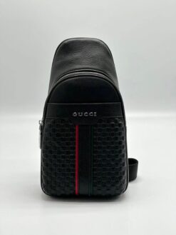 Мужская сумка Gucci A104233 кожаная чёрная 30:16 см