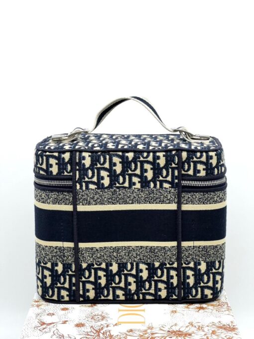 Женская тканевая сумка-косметичка Dior Travel серая 24 см - фото 2