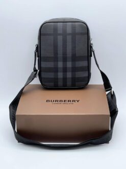 Мужская сумка Burberry A103763 через плечо из канвы премиум 24:16:6 см серая