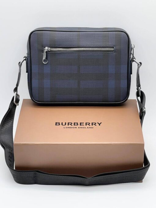 Мужская сумка Burberry A103771 через плечо из канвы премиум 25:19:4 см серая - фото 3