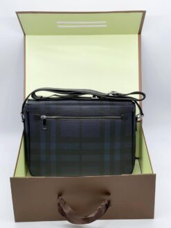 Мужская сумка Burberry A103779 через плечо из канвы премиум 30:25:7 см серая