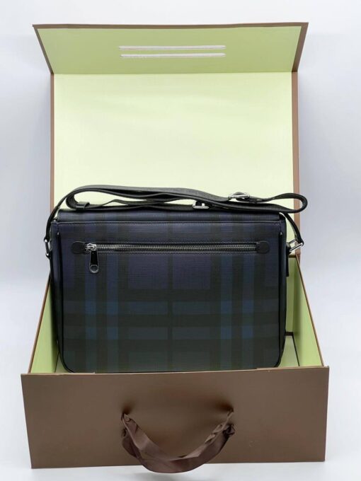 Мужская сумка Burberry A103779 через плечо из канвы премиум 30:25:7 см серая - фото 3