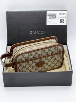 Клатч Gucci A103863 из канвы коричневый