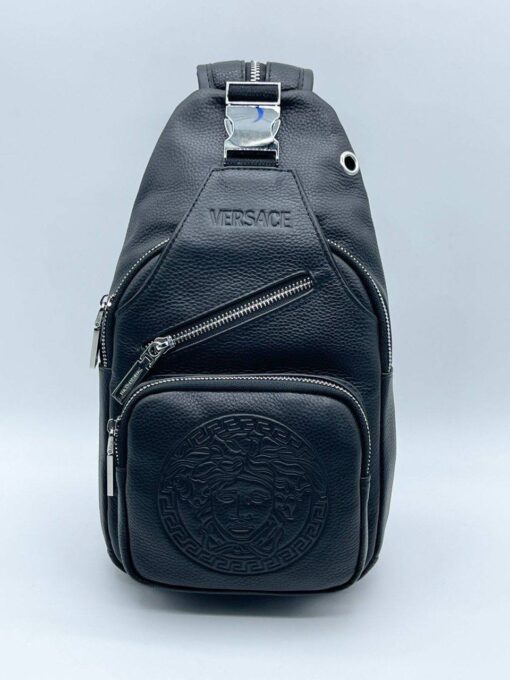Рюкзак Versace A103890 кожаный 33:18:9 см чёрный - фото 2