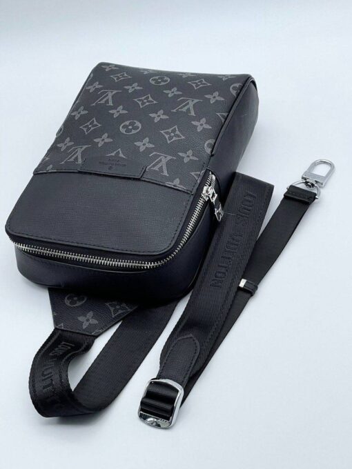 Мужская сумка-кобура Louis Vuitton A103914 из канвы серая 27:16:5 см - фото 1