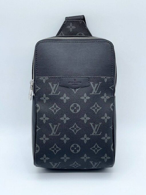 Мужская сумка-кобура Louis Vuitton A103914 из канвы серая 27:16:5 см - фото 4