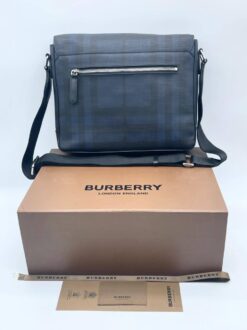 Мужская сумка Burberry A103942 через плечо из канвы премиум 30:25:7 см серая