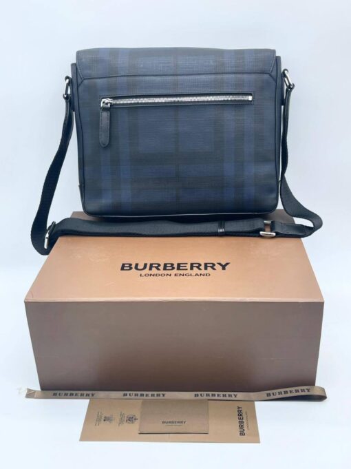 Мужская сумка Burberry A103942 через плечо из канвы премиум 30:25:7 см серая - фото 3