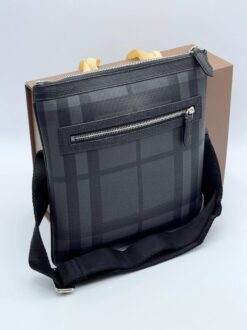 Мужская сумка Burberry A103950 через плечо из канвы премиум 27/26 см серая
